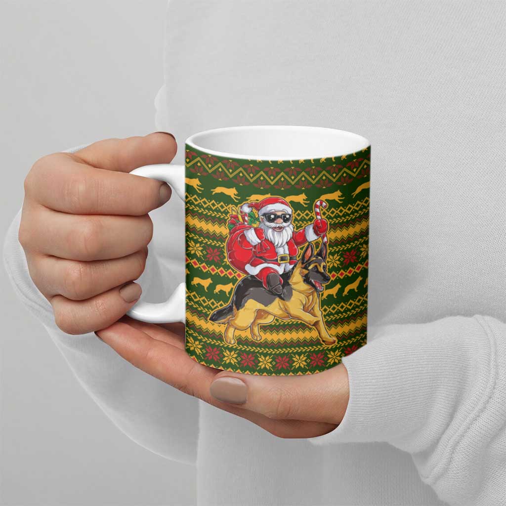 Awesome German Shepherd Dog Santa Claus Christmas Ceramic Mug Xmas Holiday Patterns - Wonder Print Shop