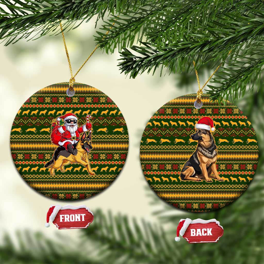 Awesome German Shepherd Dog Santa Claus Christmas Ceramic Ornament Xmas Holiday Patterns - Wonder Print Shop