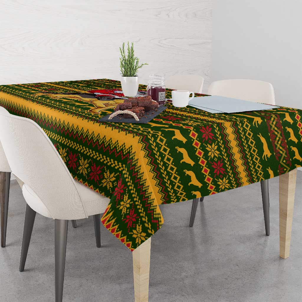 Awesome German Shepherd Dog Santa Claus Christmas Tablecloth Xmas Holiday Patterns - Wonder Print Shop