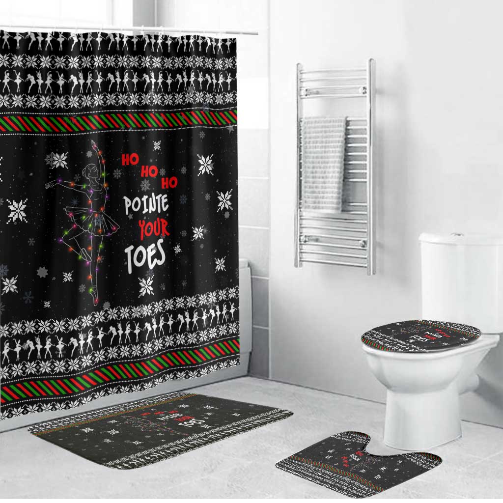 Ballet Pointe Christmas Design Bathroom Set Xmas Holiday Patterns - Wonder Print Shop