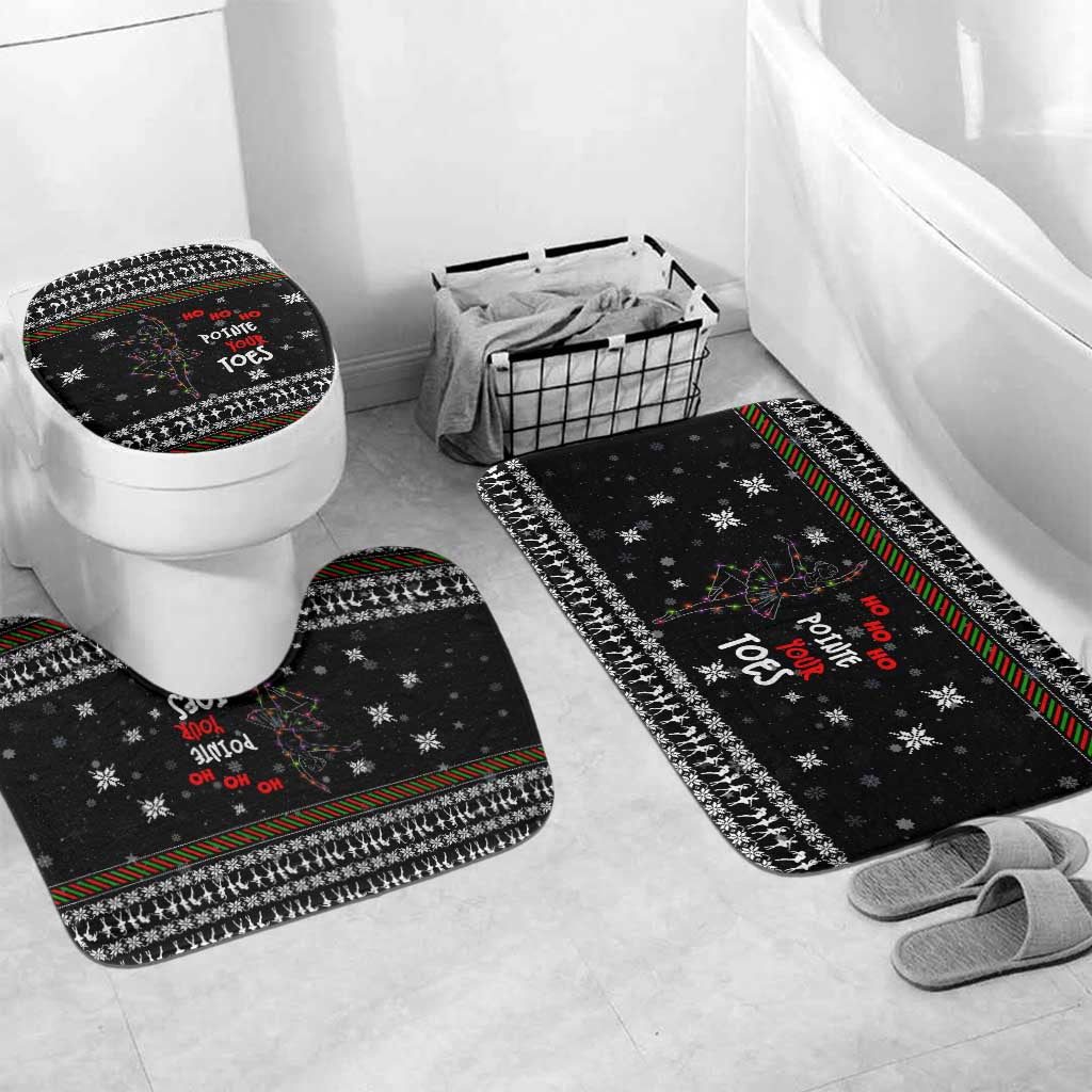 Ballet Pointe Christmas Design Bathroom Set Xmas Holiday Patterns - Wonder Print Shop