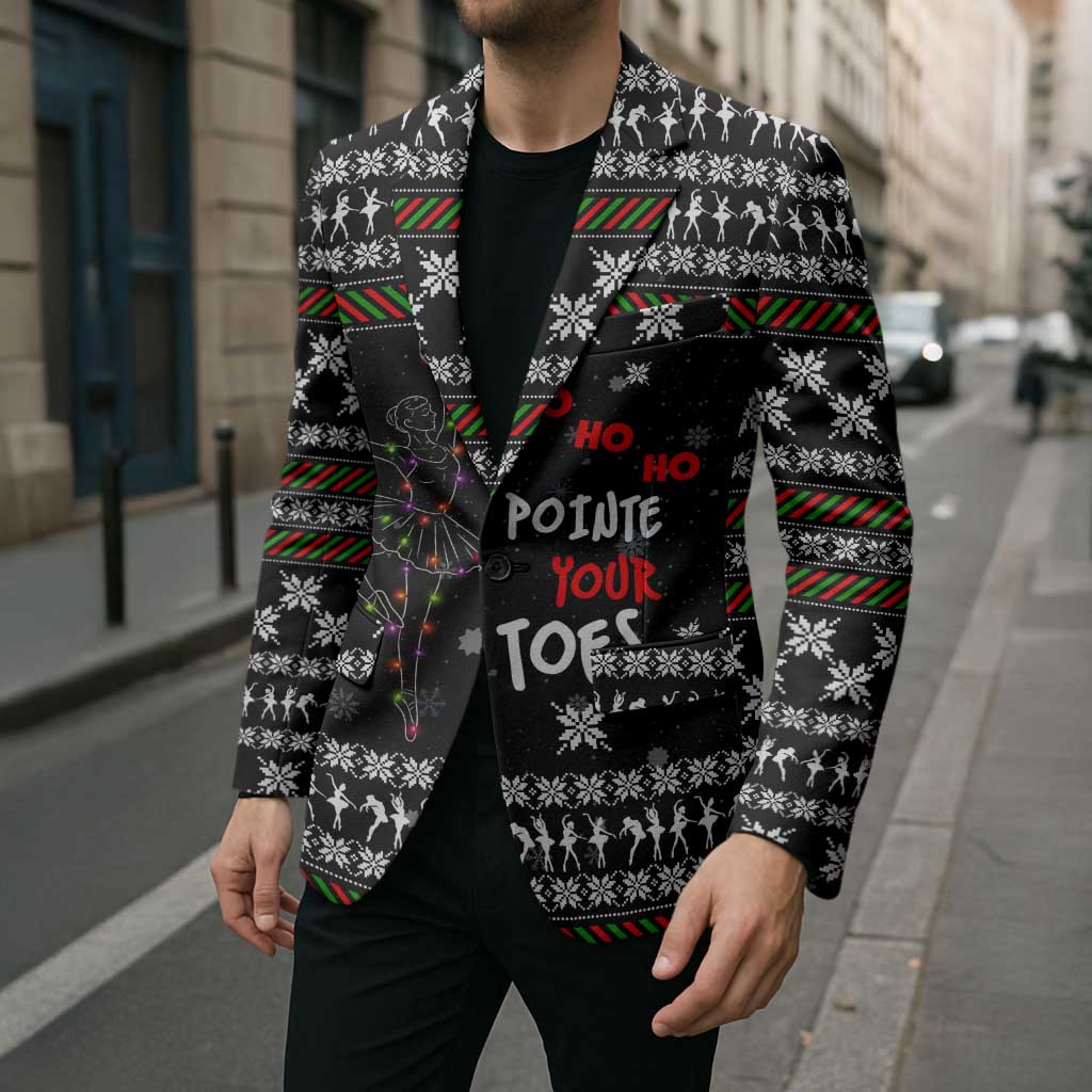 Ballet Pointe Christmas Design Blazer Xmas Holiday Patterns - Wonder Print Shop