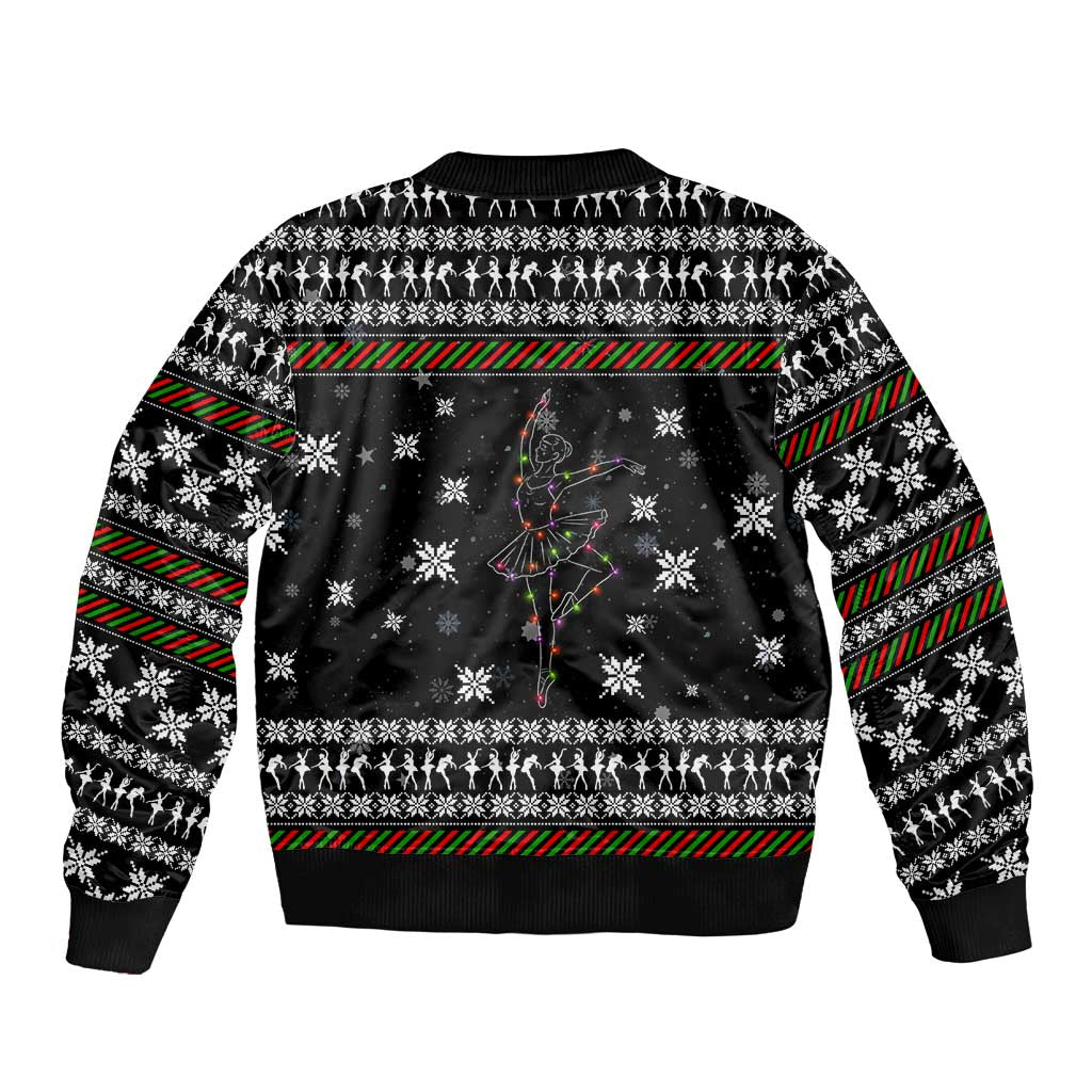 Ballet Pointe Christmas Design Bomber Jacket Xmas Holiday Patterns - Wonder Print Shop