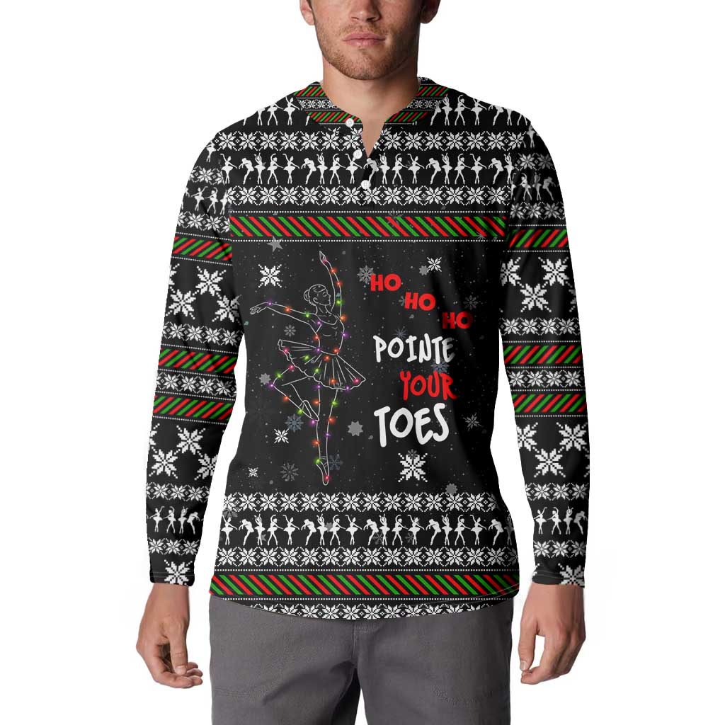 Ballet Pointe Christmas Design Button Sweatshirt Xmas Holiday Patterns - Wonder Print Shop
