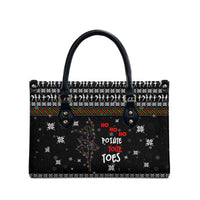 Ballet Pointe Christmas Design Leather Bag Xmas Holiday Patterns - Wonder Print Shop