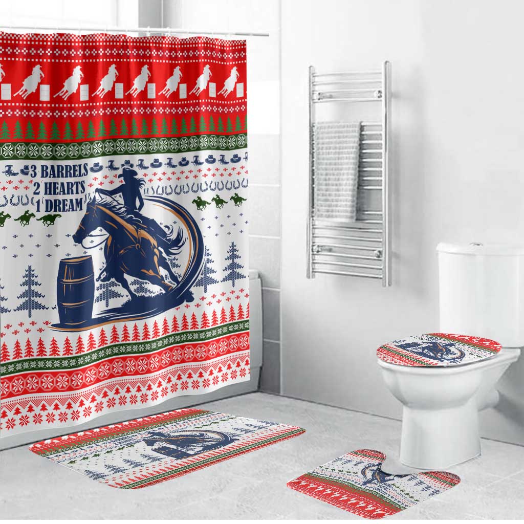 Barrel Racing Christmas Bathroom Set Xmas Holiday Patterns - Wonder Print Shop