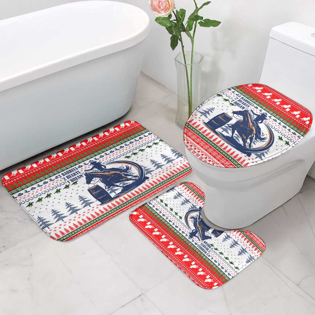 Barrel Racing Christmas Bathroom Set Xmas Holiday Patterns - Wonder Print Shop
