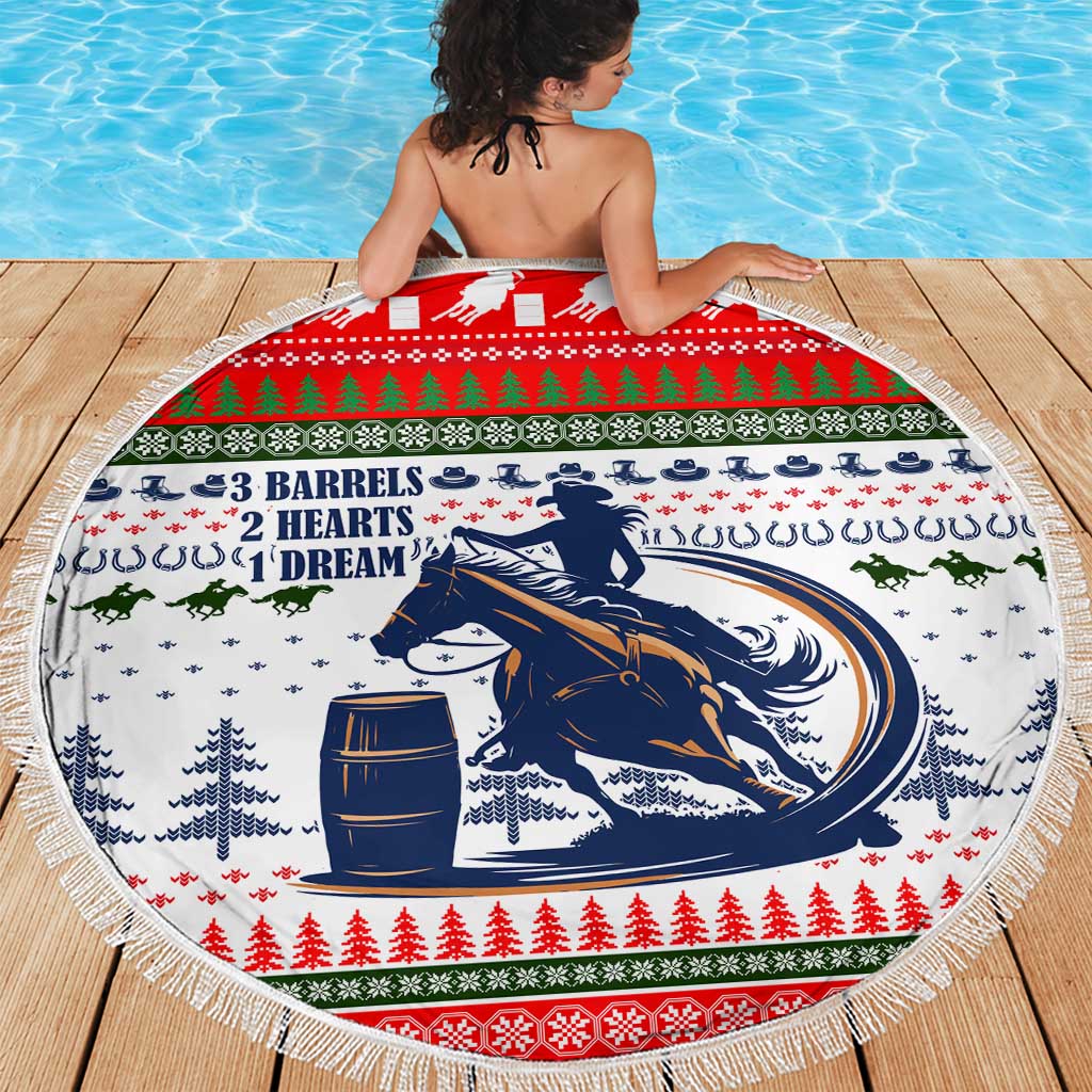 Barrel Racing Christmas Beach Blanket Xmas Holiday Patterns - Wonder Print Shop