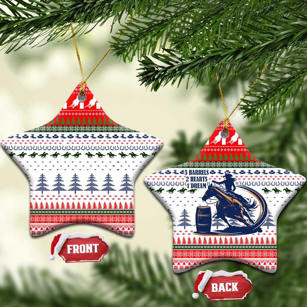 Barrel Racing Christmas Ceramic Ornament Xmas Holiday Patterns - Wonder Print Shop