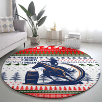 Barrel Racing Christmas Round Carpet Xmas Holiday Patterns - Wonder Print Shop