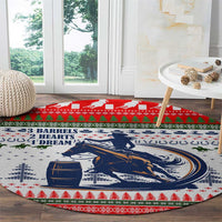 Barrel Racing Christmas Round Carpet Xmas Holiday Patterns - Wonder Print Shop