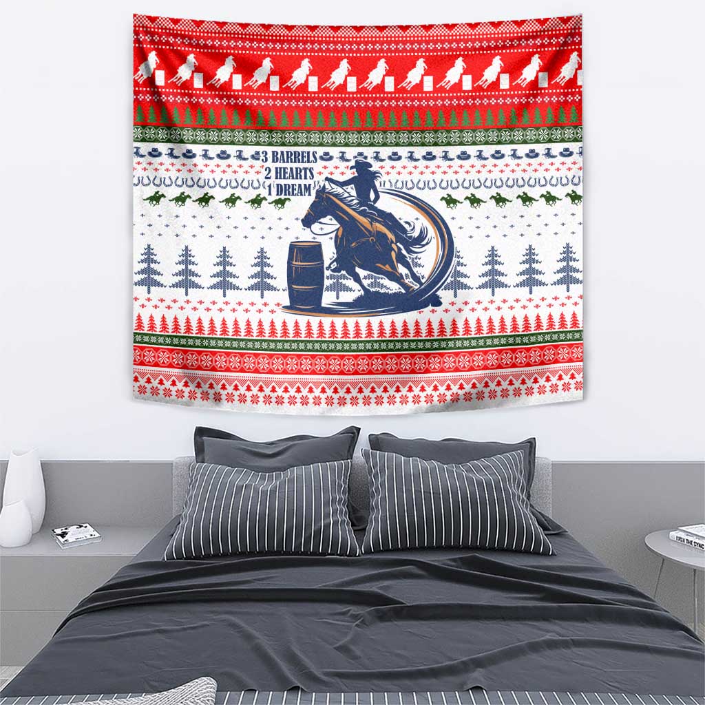 Barrel Racing Christmas Tapestry Xmas Holiday Patterns - Wonder Print Shop