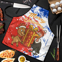 Chile Christmas Apron with Flag Colors Tree Reindeer Condor and Gift Design - Wonder Print Shop