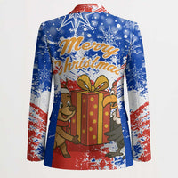 Chile Christmas Blazer with Flag Colors Tree Reindeer Condor and Gift Design - Wonder Print Shop