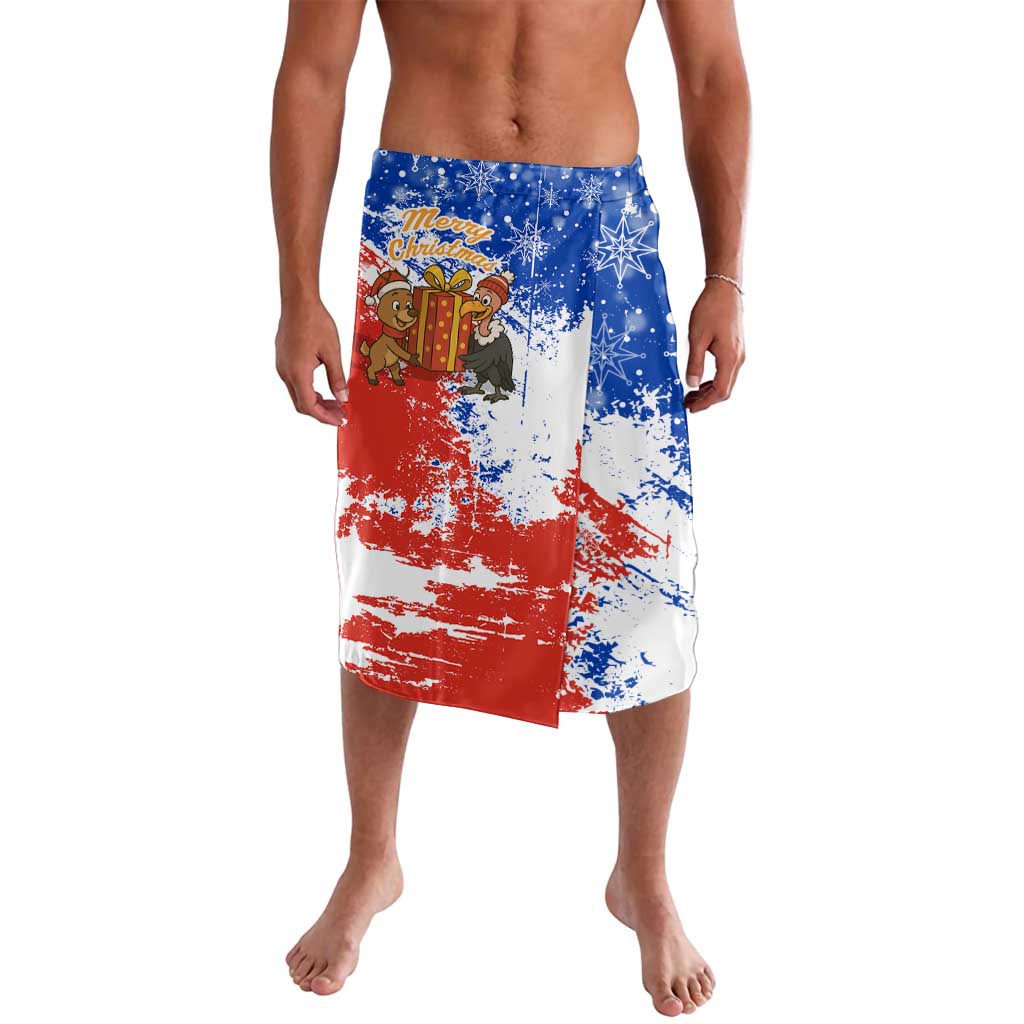 Chile Christmas Lavalava with Flag Colors Tree Reindeer Condor and Gift Design - Wonder Print Shop