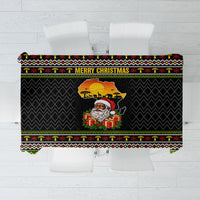 African Safari Black Santa Christmas Tablecloth Ugly Pattern Sunset Baobab Tree Africa Map