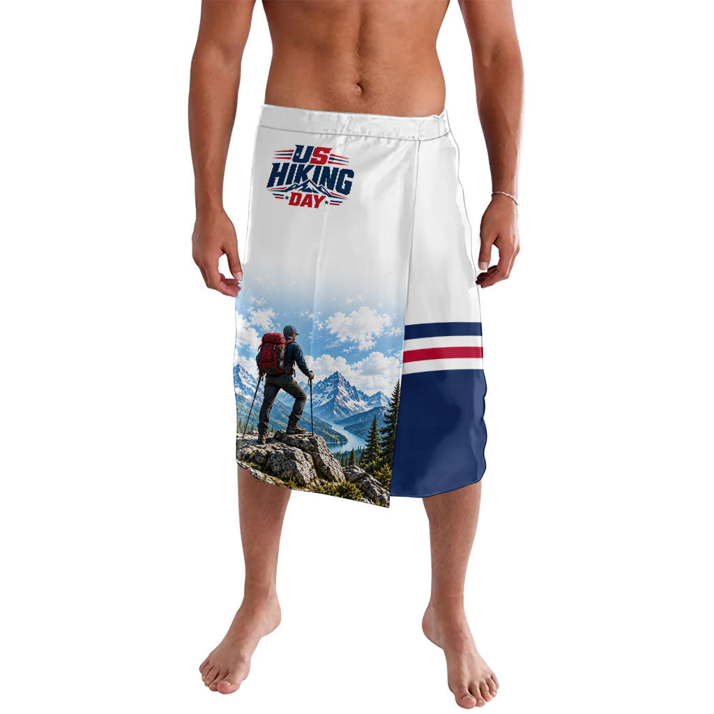 US Hiking Day Lavalava Mountain Hiker American Flag Outdoor Adventure