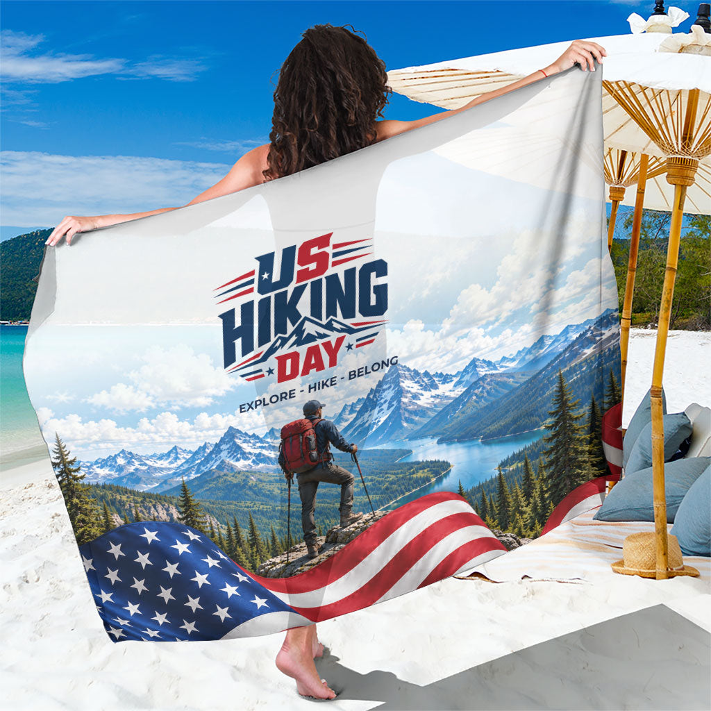US Hiking Day Sarong Mountain Hiker American Flag Outdoor Adventure