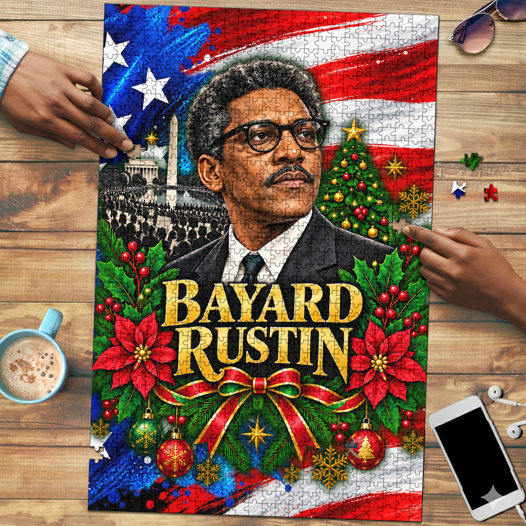 Bayard Rustin American Flag Christmas Puzzle Civil Rights Leader March On Washington Holiday