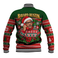 Bayard Rustin Christmas Baseball Jacket Ugly Christmas Pattern Retro Fair Isle