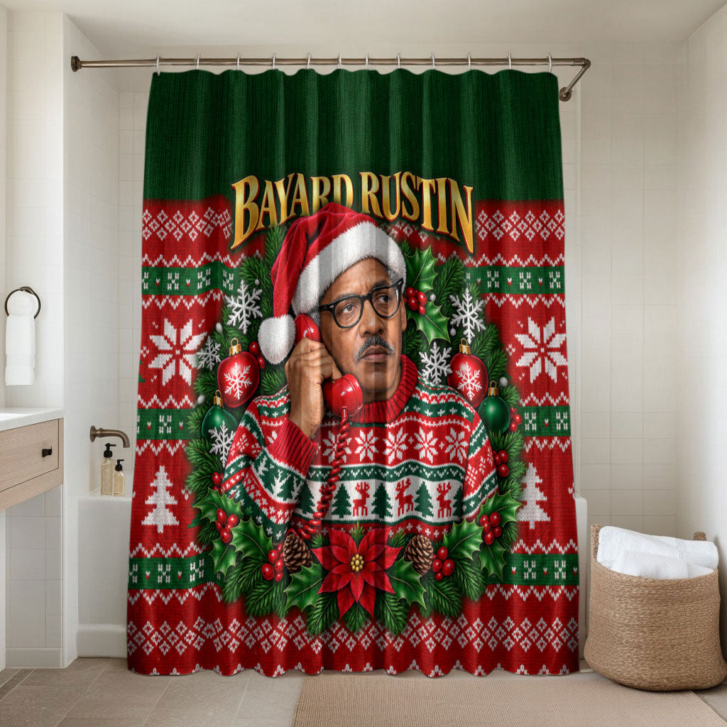 Bayard Rustin Christmas Bathroom Set Ugly Christmas Pattern Retro Fair Isle