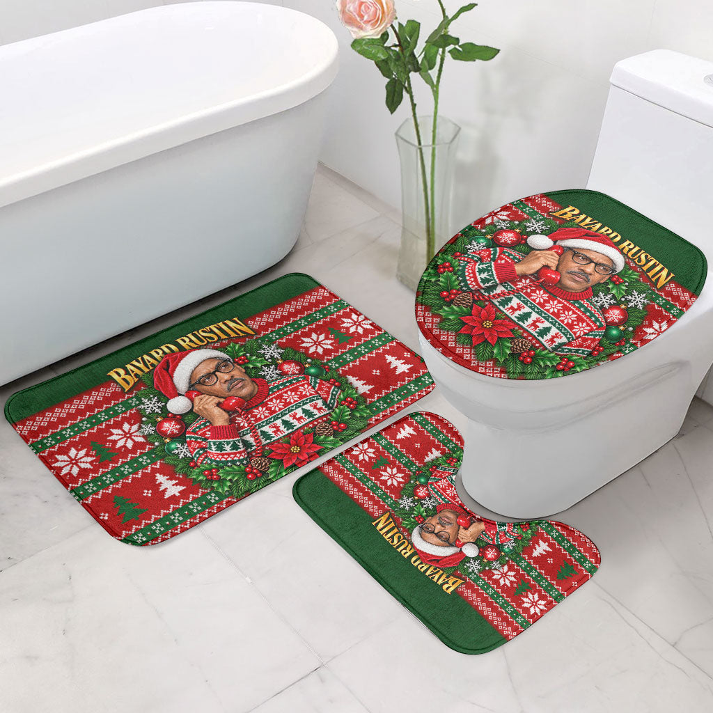 Bayard Rustin Christmas Bathroom Set Ugly Christmas Pattern Retro Fair Isle