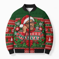 Bayard Rustin Christmas Bomber Puffer Jacket Ugly Christmas Pattern Retro Fair Isle