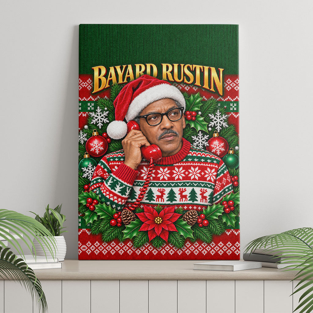 Bayard Rustin Christmas Canvas Wall Art Ugly Christmas Pattern Retro Fair Isle