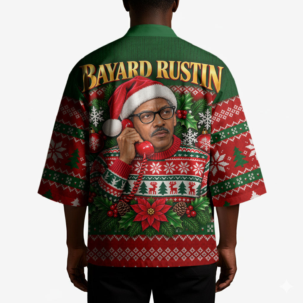Bayard Rustin Christmas Kimono Ugly Christmas Pattern Retro Fair Isle