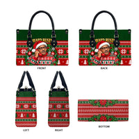 Bayard Rustin Christmas Leather Bag Ugly Christmas Pattern Retro Fair Isle