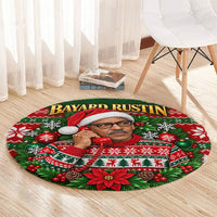 Bayard Rustin Christmas Round Carpet Ugly Christmas Pattern Retro Fair Isle