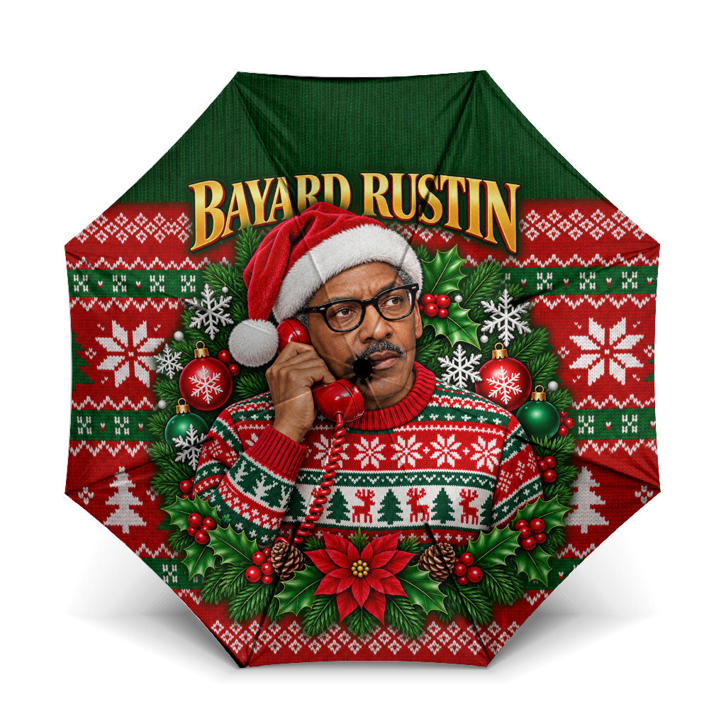 Bayard Rustin Christmas Umbrella Ugly Christmas Pattern Retro Fair Isle