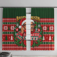 Bayard Rustin Christmas Window Curtain Ugly Christmas Pattern Retro Fair Isle