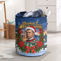 Booker T. Washington Christmas Laundry Basket Ugly Christmas Pattern Starry Winter Night