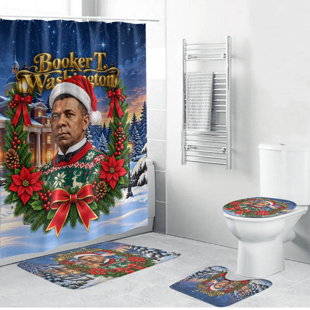 Booker T. Washington Christmas Bathroom Set Ugly Christmas Pattern Starry Winter Night