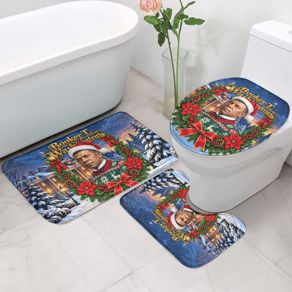 Booker T. Washington Christmas Bathroom Set Ugly Christmas Pattern Starry Winter Night