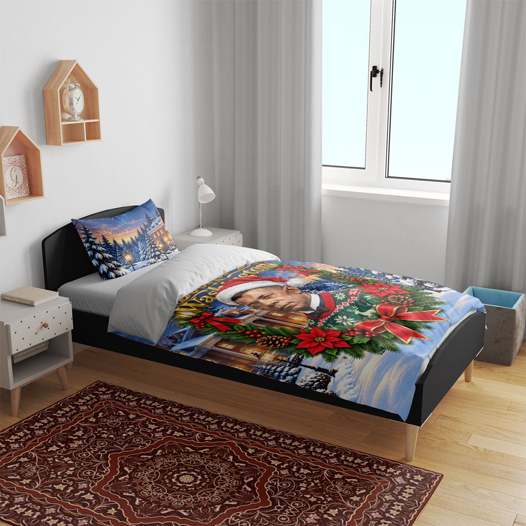 Booker T. Washington Christmas Bedding Set Ugly Christmas Pattern Starry Winter Night