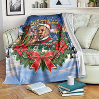 Booker T. Washington Christmas Blanket Ugly Christmas Pattern Starry Winter Night
