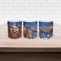 Booker T. Washington Christmas Ceramic Mug Ugly Christmas Pattern Starry Winter Night