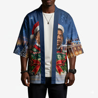 Booker T. Washington Christmas Kimono Ugly Christmas Pattern Starry Winter Night