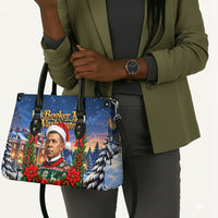 Booker T. Washington Christmas Leather Bag Ugly Christmas Pattern Starry Winter Night