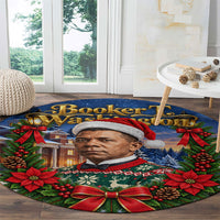 Booker T. Washington Christmas Round Carpet Ugly Christmas Pattern Starry Winter Night
