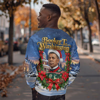 Booker T. Washington Christmas Sweatshirt Ugly Christmas Pattern Starry Winter Night