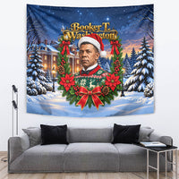 Booker T. Washington Christmas Tapestry Ugly Christmas Pattern Starry Winter Night
