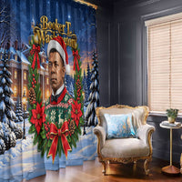 Booker T. Washington Christmas Window Curtain Ugly Christmas Pattern Starry Winter Night