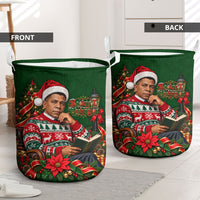 Booker T. Washington Christmas Laundry Basket Ugly Christmas Pattern Vintage Holiday