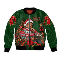 Booker T. Washington Christmas Bomber Jacket Ugly Christmas Pattern Vintage Holiday