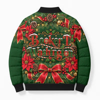 Booker T. Washington Christmas Bomber Puffer Jacket Ugly Christmas Pattern Vintage Holiday