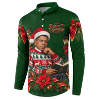 Booker T. Washington Christmas Button Sweatshirt Ugly Christmas Pattern Vintage Holiday