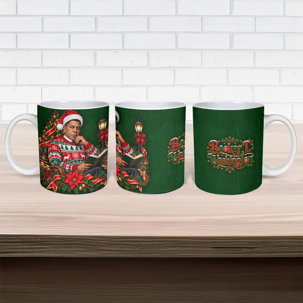 Booker T. Washington Christmas Ceramic Mug Ugly Christmas Pattern Vintage Holiday